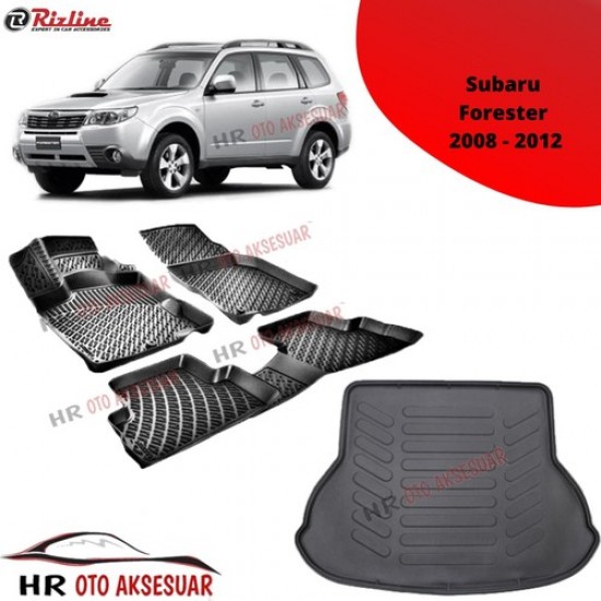 Rizline Hroto Rizline Subaru Forester 2008-2012 3D Havuzlu Paspas + Bagaj Havuzu