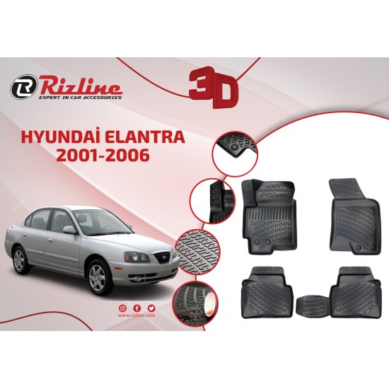 Rizline Hyundai Elantra 01-06 3D Oto Paspas