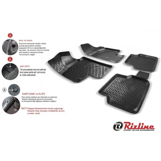 Rizline Seat Ibiza 2002-2007 3D Havuzlu Paspas