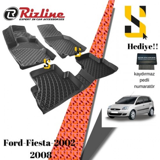 Rizline Us Rizline Ford Fiesta 2002- 2008 3D Havuzlu Paspas