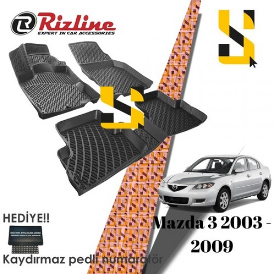 Rizline Us Rizline Mazda 3 2003- 2009 3D Havuzlu Paspas