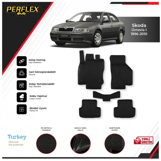 Skoda Octavıa I 1996-2010 3D Havuzlu Paspas