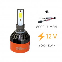 Led far ampulü beyaz 48W 12V 8000LM H3 / LAAM94