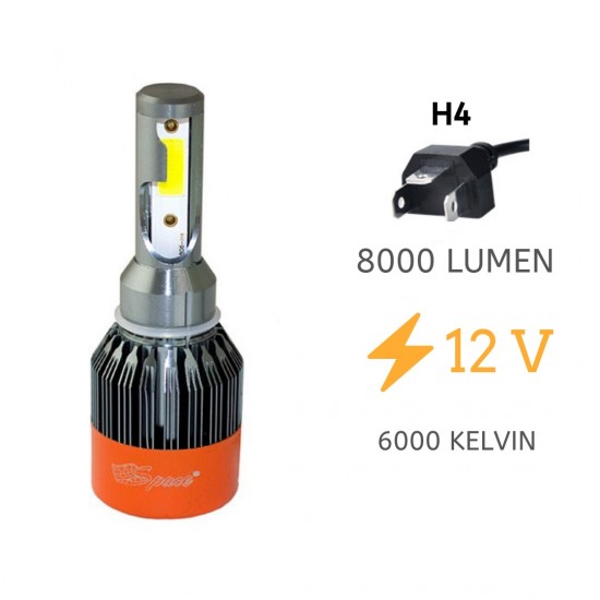 Space Led Far Ampulü Beyaz 48W 12V 8000LM H4 / LAAM91