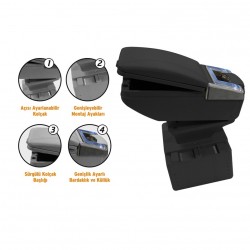 Space Sürgülü Siyah Oto Kolçak Bardaklık ve küllük