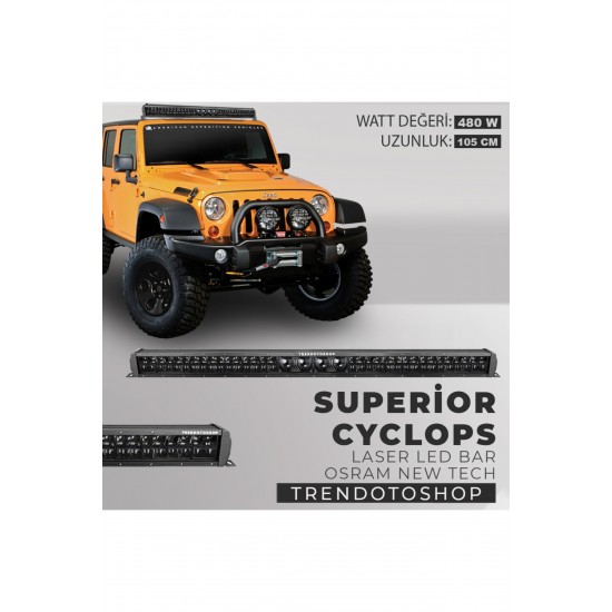 Superior Cyclops 105 Cm 420w Minimum 2km Menzil Off Road Laser Led Bar