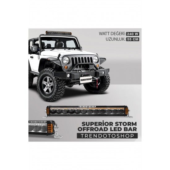 Superior Storm 55 Cm 240w Amber Beyaz 4 Modlu Off Road Led Bar