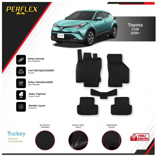 Toyota Chr 2019+ 3D Havuzlu Paspas