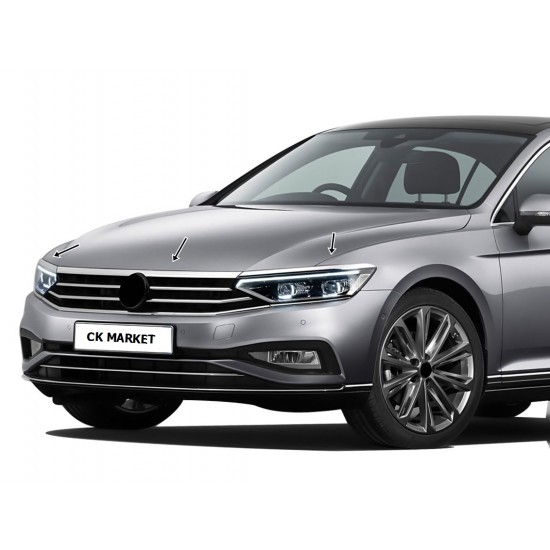 Volkswagen Passat B8 Krom Far Üst Çıtası 3 Parça